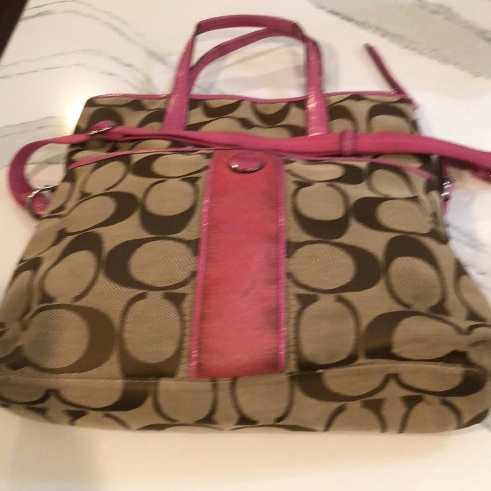 Coach Brown and Pink Crossbody Bag
